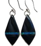 Onyx & Cultured Opal Earrings Sterling Silver Jewellery Gift Gemstone Manmade - Image 2