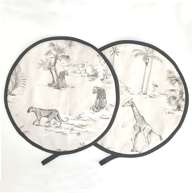 Aga Hob Lid Mats Giraffe Leopard Pads Covers Surface Savers Grey Safari