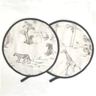 Aga Hob Lid Mats Giraffe Leopard Pads Covers Surface Savers Grey Safari