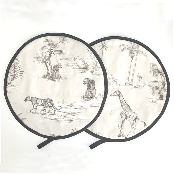 Aga Hob Lid Mats Giraffe Leopard Pads Covers Surface Savers Grey Safari