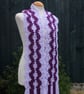 Crochet Stripey Scarf in Lilac and Purple - Image 5