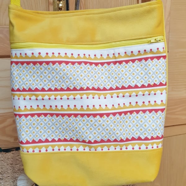 Sunshine yellow velvet bag