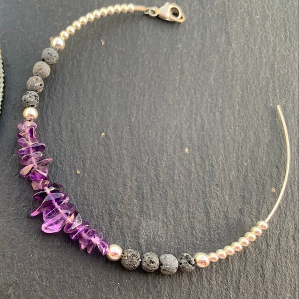 Bespoke Amethyst diffuser bracelet