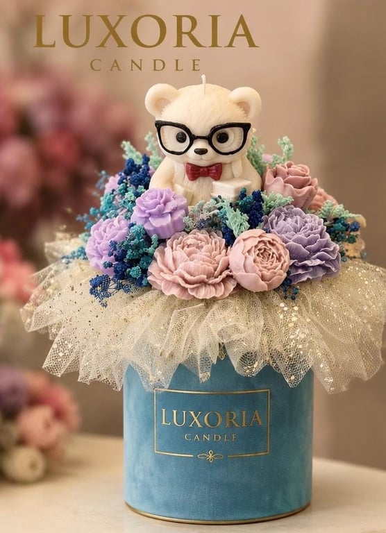 Handmade Flowerbox Candle Gift Elegant Soy Wax Decor Thoughtful Gift for Her Bea