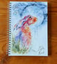 Moon Gazing Hare Notebook, Notepad, A5 Size, Spiral bound, Wildlife Art Notebook