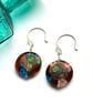 Gold millefiori disc earrings - Image 2