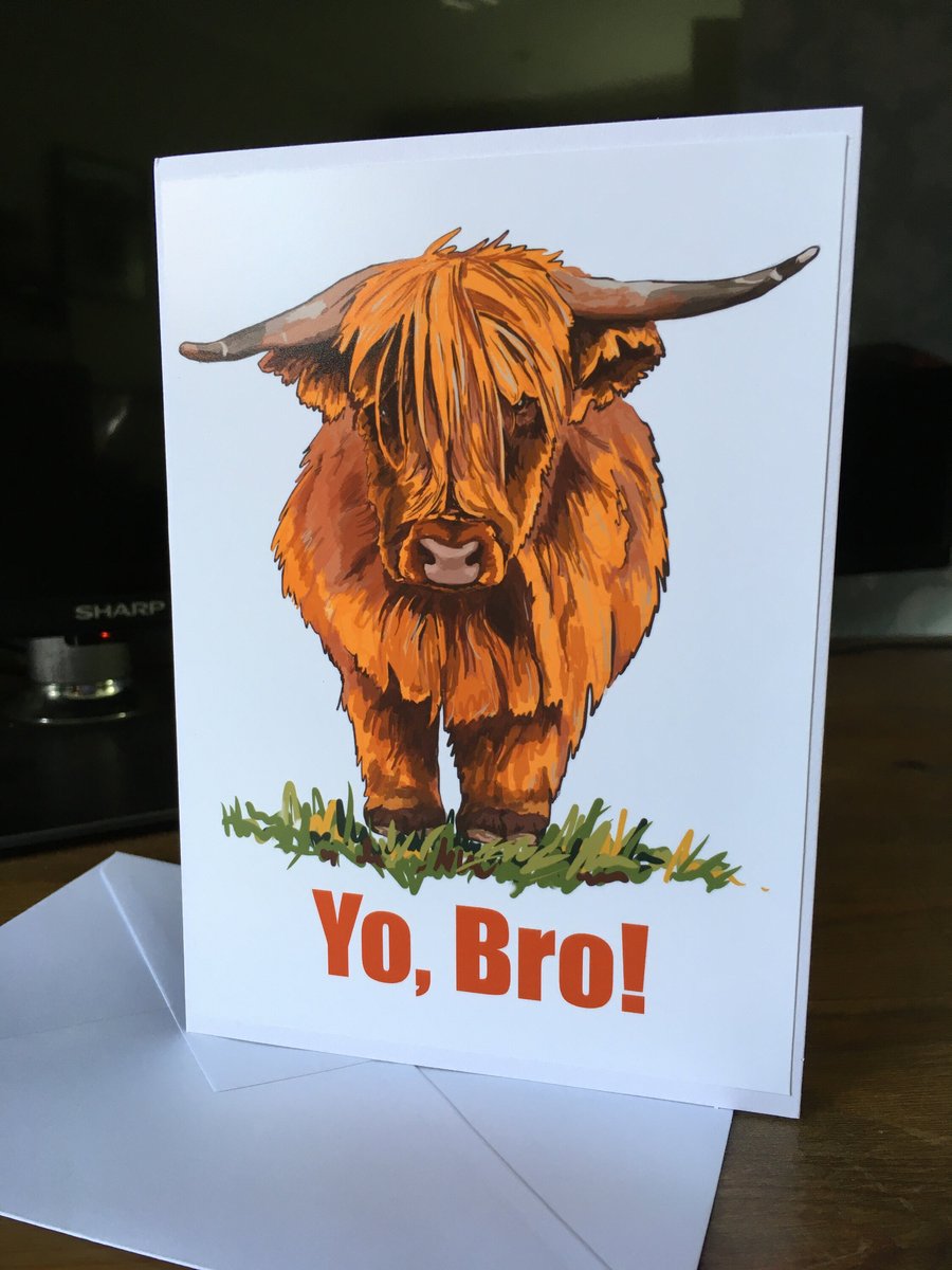 Brother, Highland Cow Greetings Card