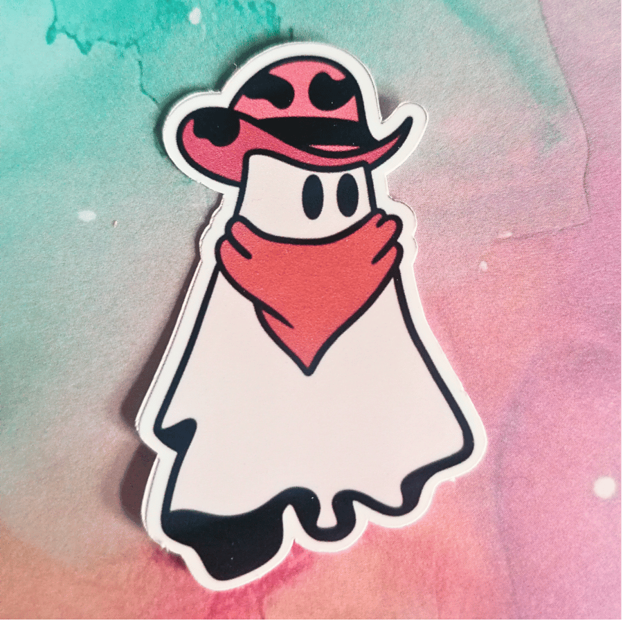 'Howdy' Ghost Vinyl Sticker