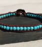 Turquoise semi precious bead and leather bracelet, December birthstone - Image 8