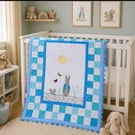 Hand Quilted Mr P Rabbit Baby or Toddler Quilt