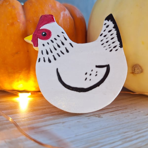Handmade Wooden Pin - Chicken