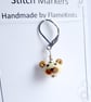 Tiny Glass Teddy Bear Stitch Marker - Image 2