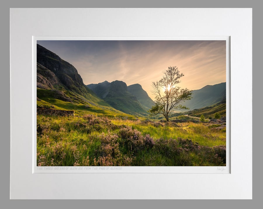 The Three Sisters of Glen Coe, Highlands, Scotland - A3 (50x40cm) Unframed Print