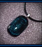 Sparkly Blue Fused Glass Pendant - 1084 - Image 1