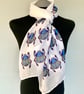 Egyptian Blue Scarab Scarf Spiritual Protection Gift. White. Lightweight