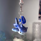 Hand-Painted Whale Shark Bag Charm – One-of-a-Kind Polymer Clay Sculpture