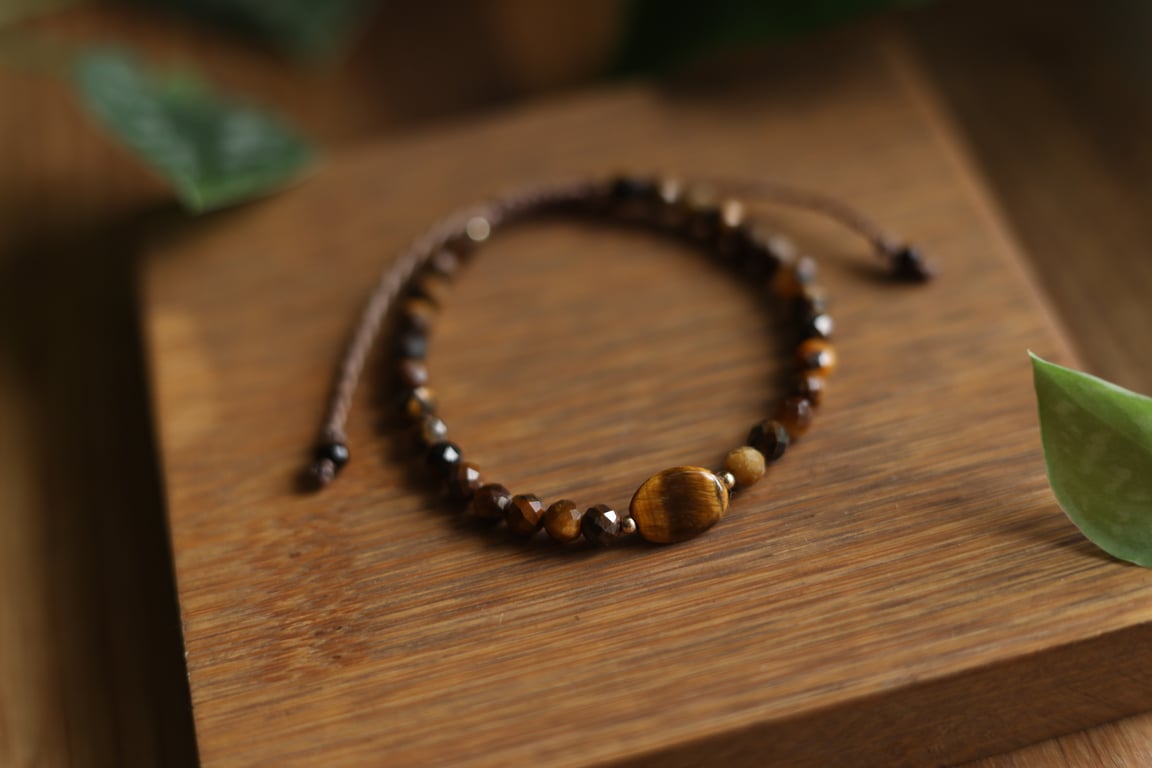 Tiger Eye bracelet natural stone macrame bracelet 
