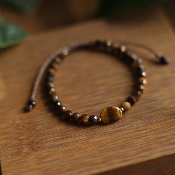Tiger Eye bracelet natural stone macrame bracelet 