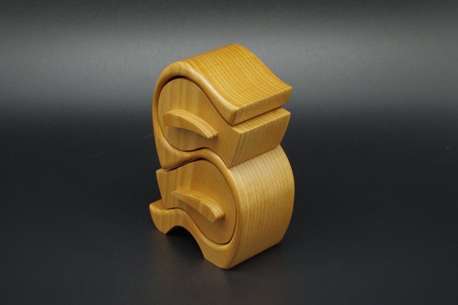 Handmade Wooden Trinket, Jewel Box. With Secret Drawer. 