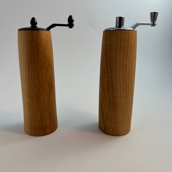 Salt and Pepper Grinders in Cherry hardwood.