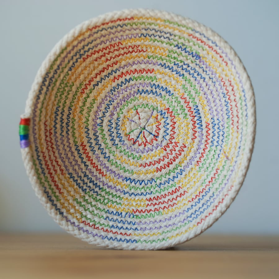 Rainbow Coiled Rope Bowl 