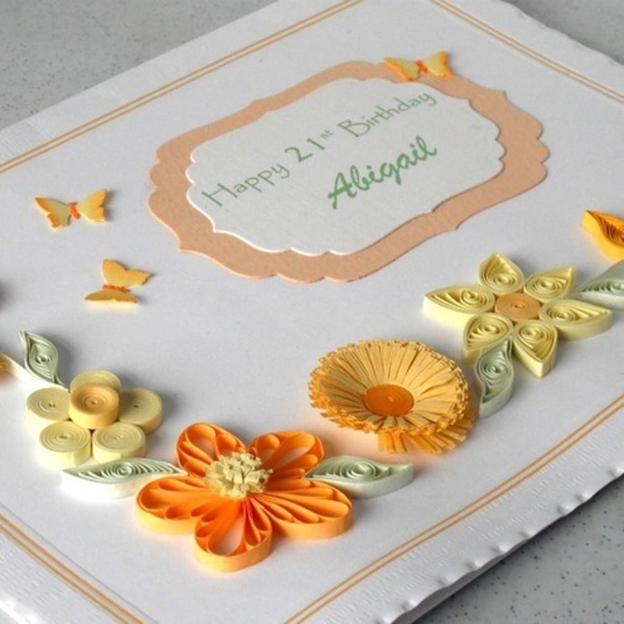 Handmade 21st  birthday card