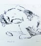 Relaxed Cat Limited Edition Original Hand-Pulled Drypoint Print Animal Art - Image 1