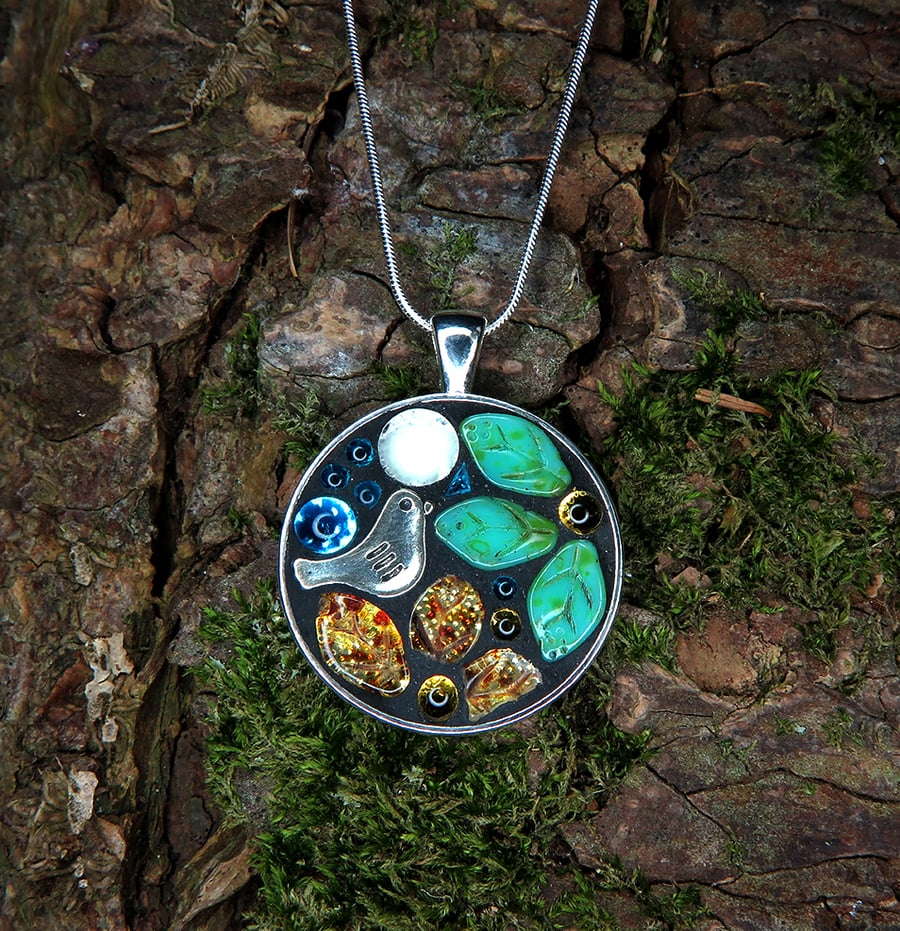 'Moon Flower' - Mosaic Pendant