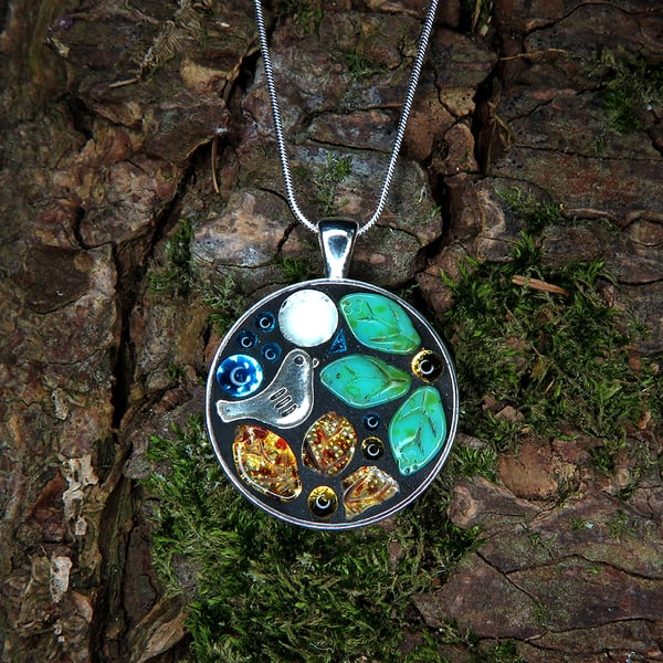 'Moon Flower' - Mosaic Pendant