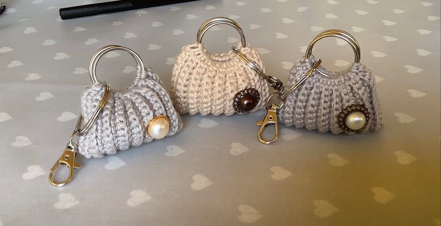 Crochet handbag keyring