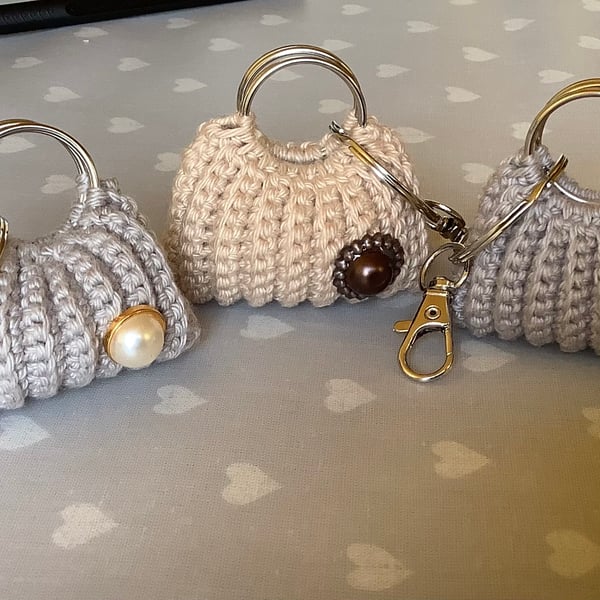 Crochet handbag keyring