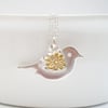 Floral Silver Love Bird