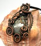 Love Tokens: Copper Wire Wrapped Labradorite Pendant On Waxed Cord Necklace