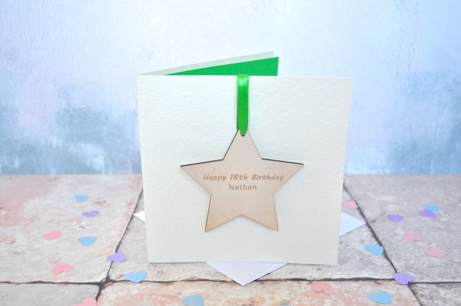 Personalised Birthday Star Keepsake Card