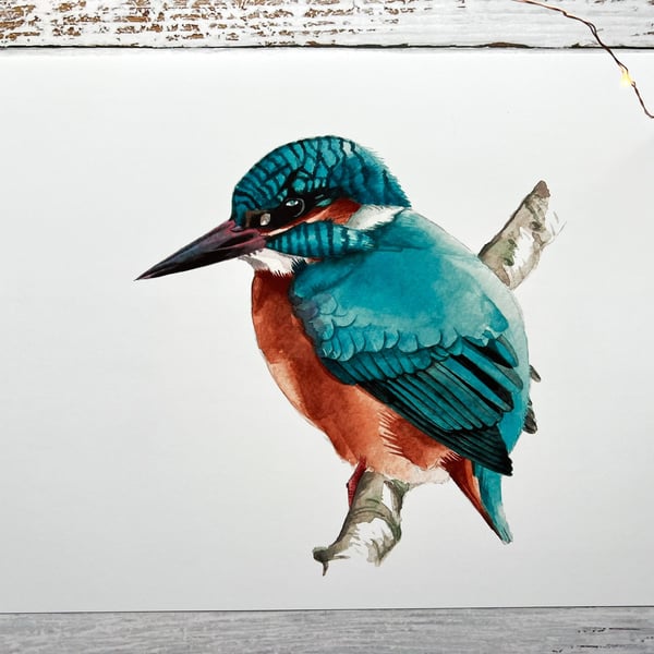 Kingfisher watercolour print