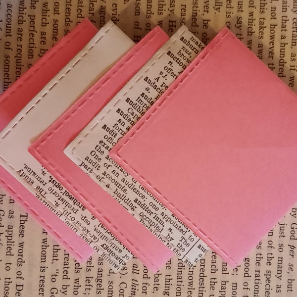 Pink Paper Corner Bookmarks