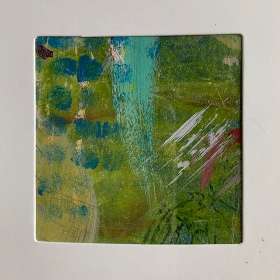 Original Painted Greetings Card, small artwork for framing.