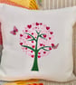 Tree of Hearts: Embroidered Cushion 33cm (13")
