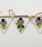 Pansy Flower Bunting: Garden Decoration Garland, fused glass bunting. - Image 7