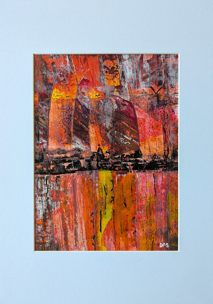 Abstract Acrylic Painting on Paper