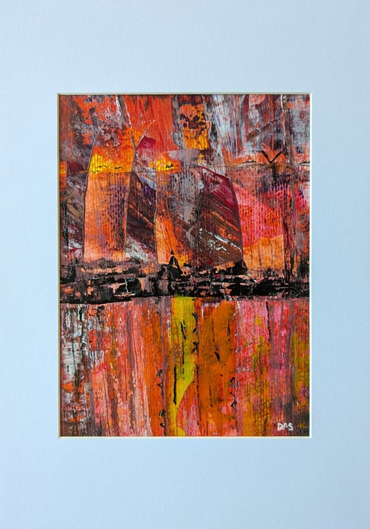 Abstract Acrylic Painting on Paper