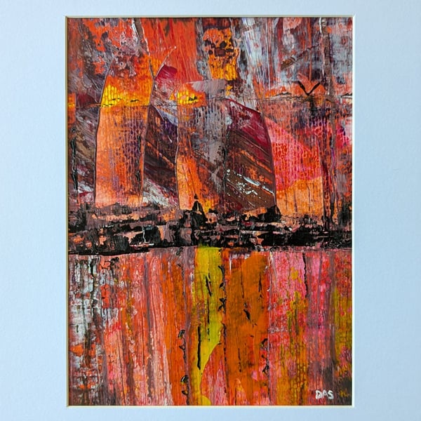 Abstract Acrylic Painting on Paper