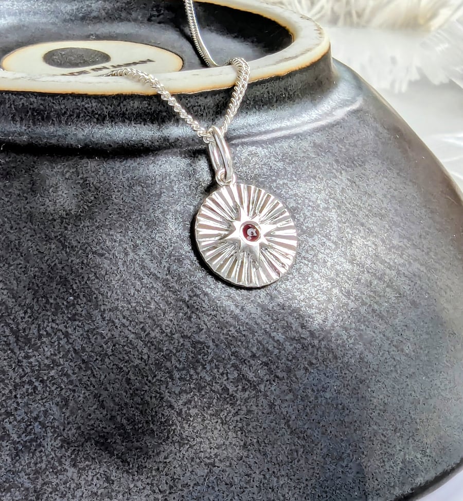STERLING SILVER Starburst pendant, Handmade Urban Jewellery Design