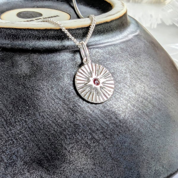 STERLING SILVER Starburst pendant, Handmade Urban Jewellery Design