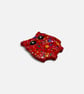 Red Owl Teaspoon Rest, Colourful Handmade Clay Spoon Holder - Image 5