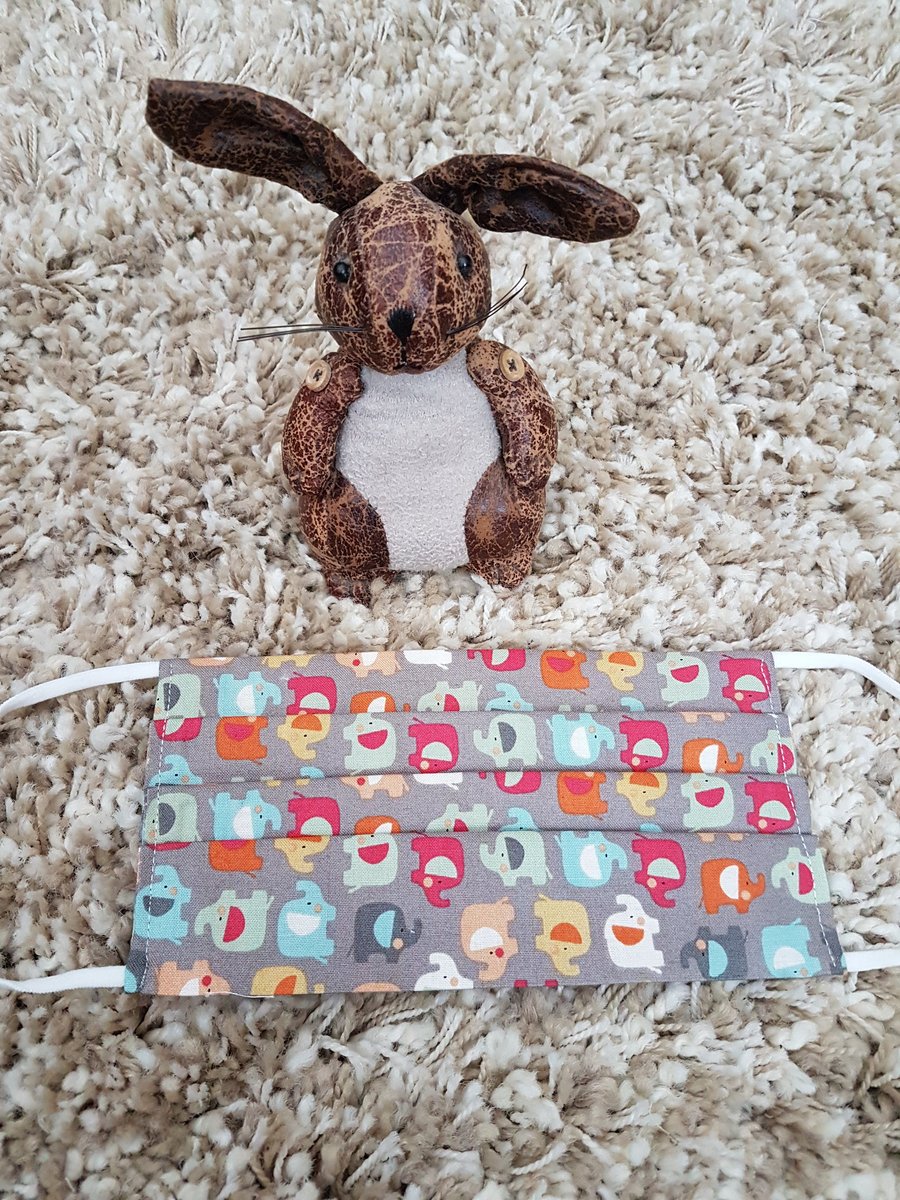 Adult face covering – Mini elephant print material