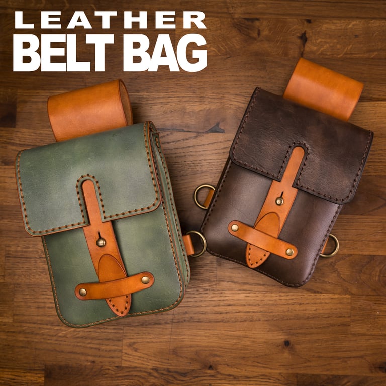 Handcrafted Full-Grain Leather Belt Bag – Military Style Utility Pouch