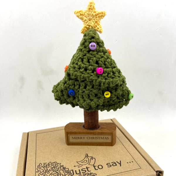 Crochet Christmas Tree Standing Decoration 