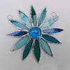 Stained Glass Daisy Suncatcher - Turquoise