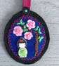 Hand Embroidered Cherry Blossom Picture  - Image 1
